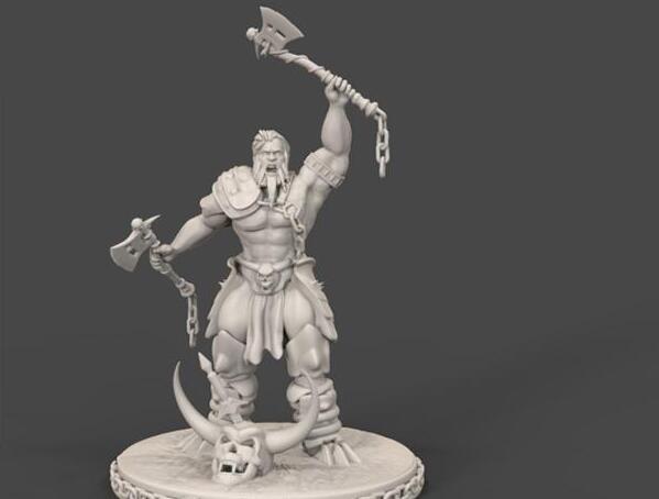 3D打印野蛮人游戏手办