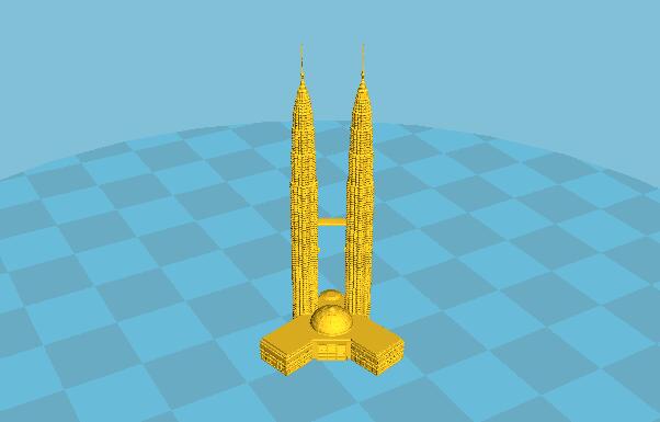3D打印建筑模型之双子塔