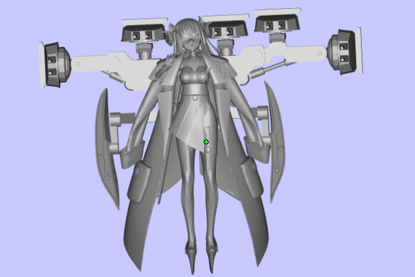 舰娘骏河整体3D模型图stl
